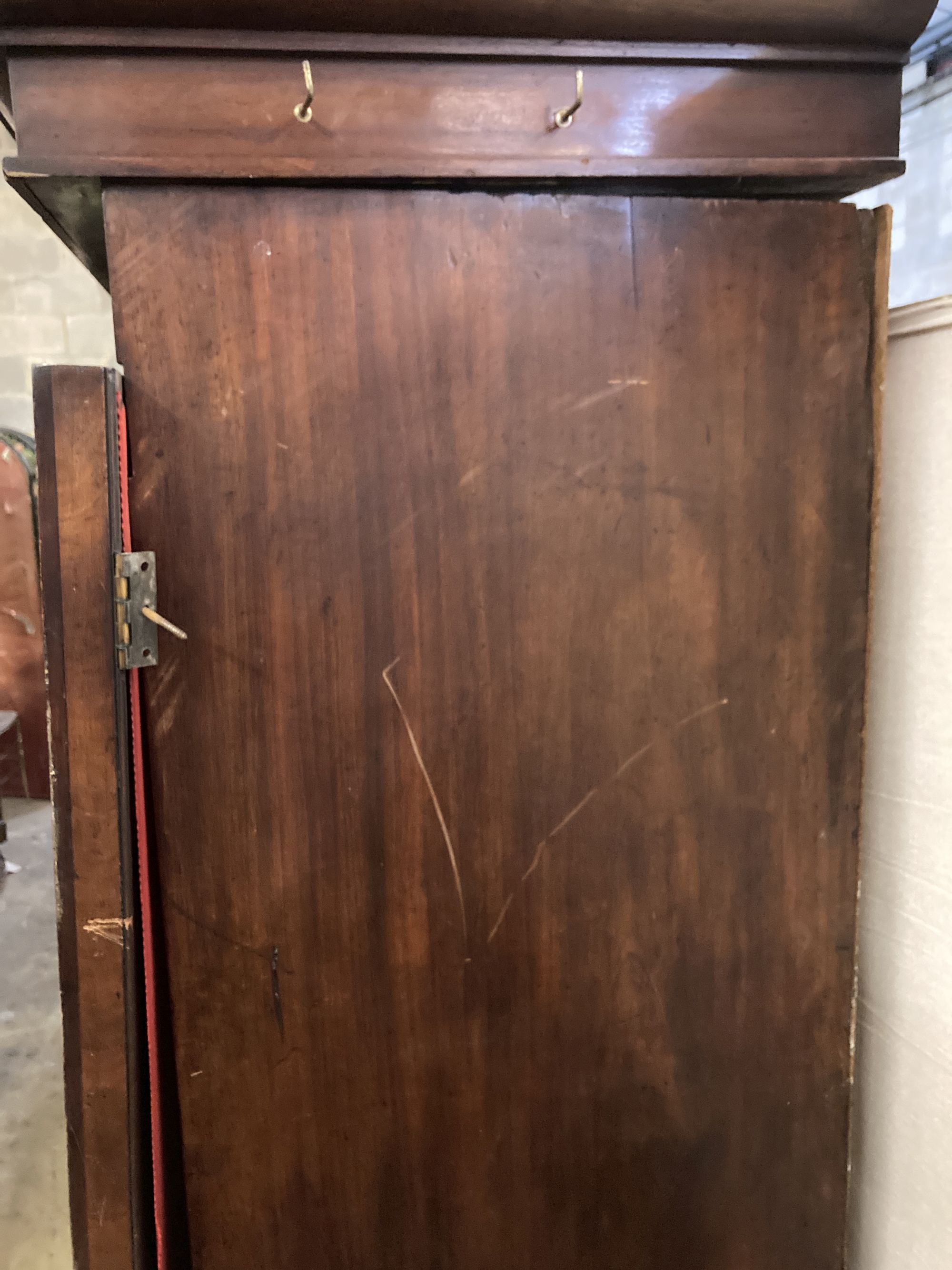 A Victorian mahogany two door wardrobe, width 145cm depth 56cm height 198cm